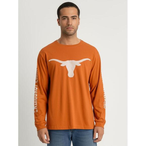 Longhorn Mens XL Burnt Orange Collegiate Long Sleeve Tee Texas Logo Gameday - Picture 1 of 6